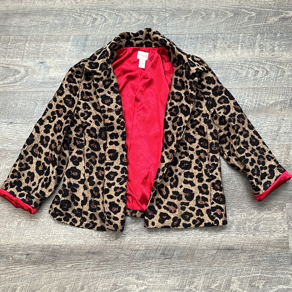 Chico’s Leopard Animal Print Blazer Women’s Size 0 / Small - Picture 4 of 7
